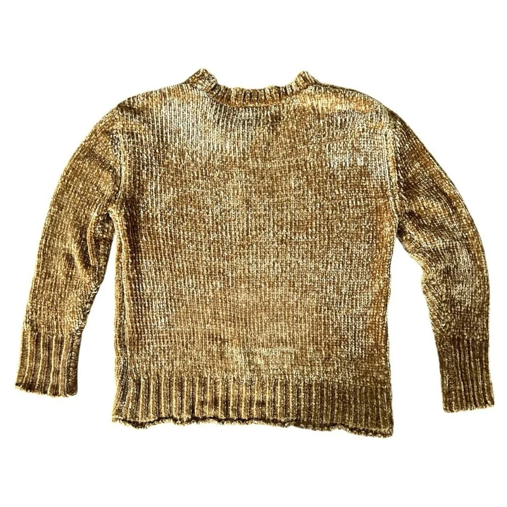 Philosophy mustard yellow chunky chenille sweater size Small - Picture 3 of 4